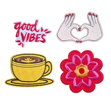 Strygemærker "Coffee vibes" sæt 4 stk.